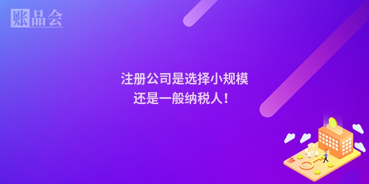 注册公司是选择小规模还是一般纳税人！