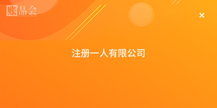 注册一人有限公司